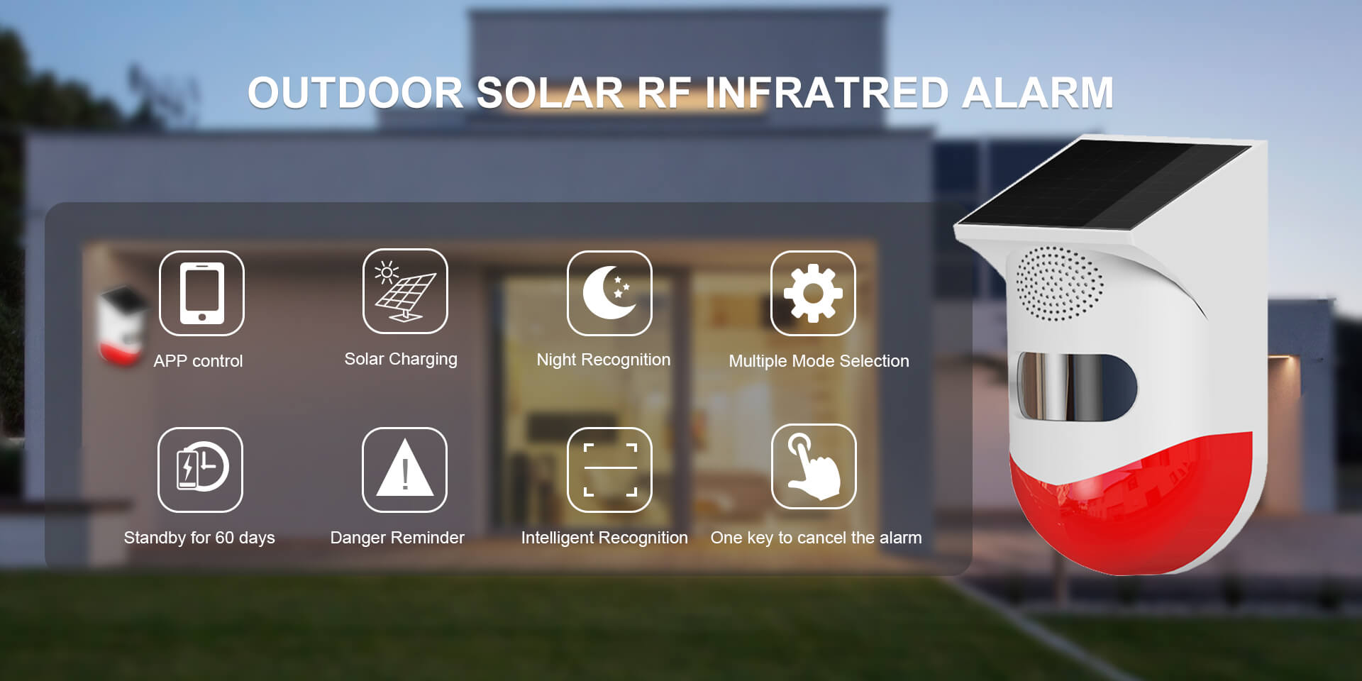 Outdoor Solar RF Infratred Alarm