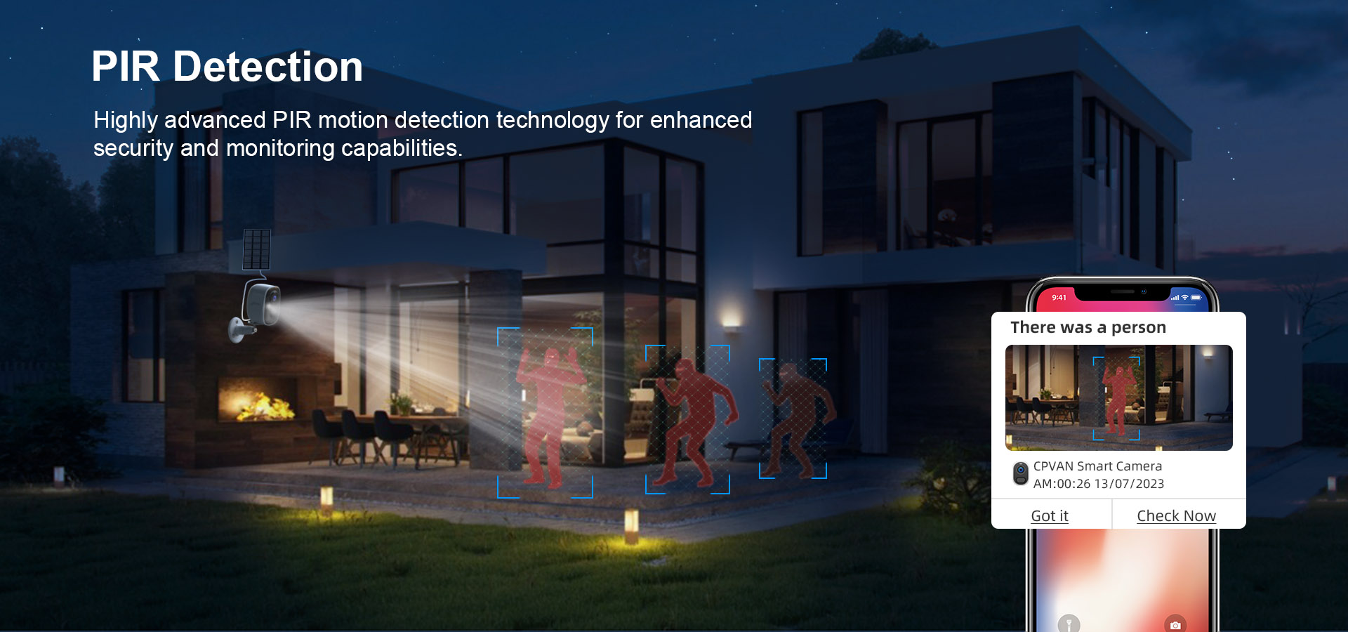 AI Smart Camera with Solar Panel