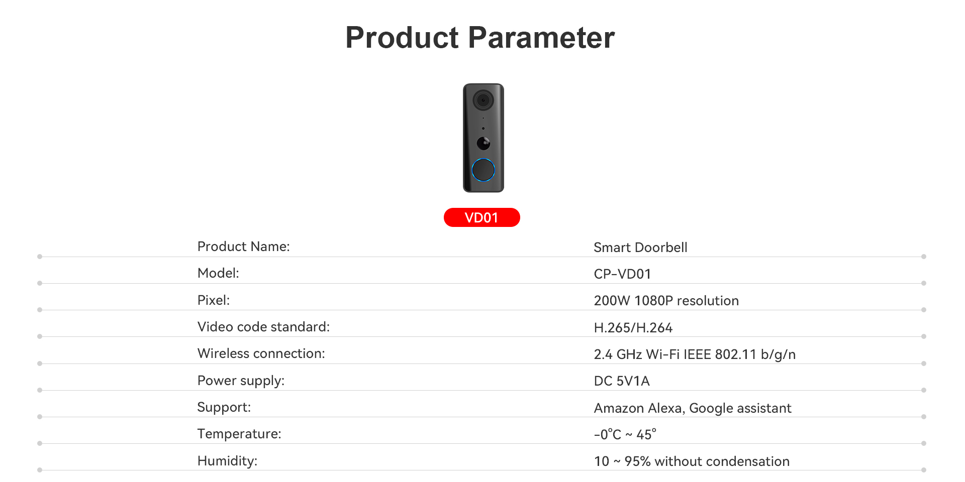 Smart WIFI Video Doorbell