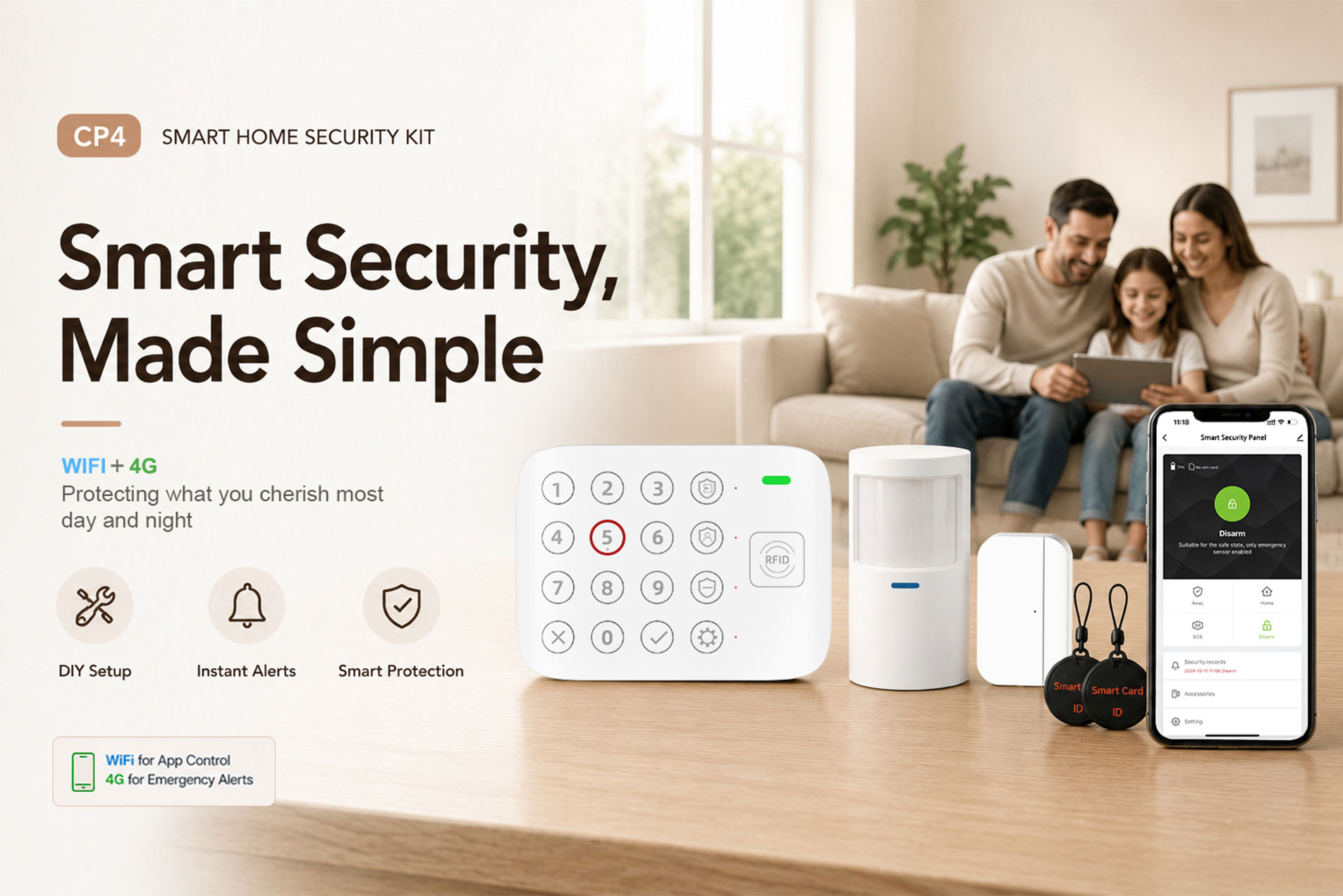 4G+WIFI Alarm System