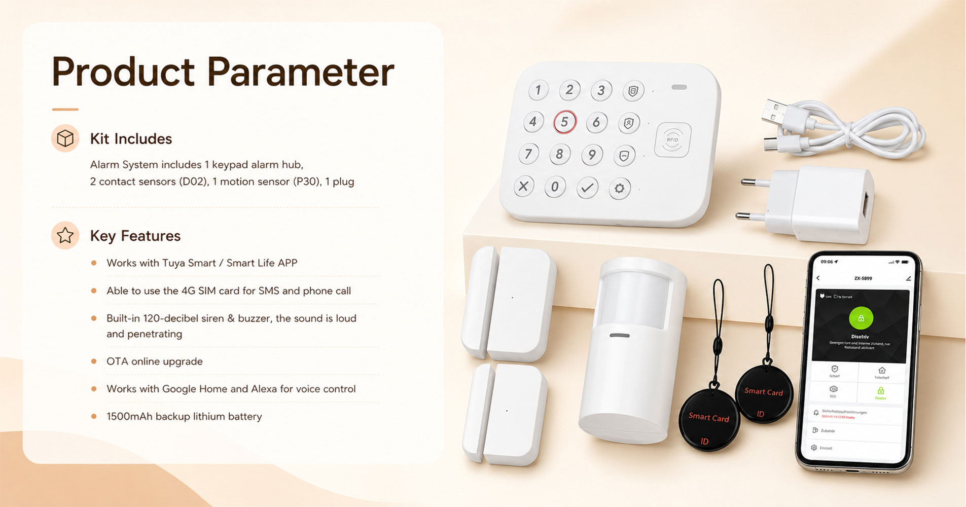 4G+WIFI Alarm System