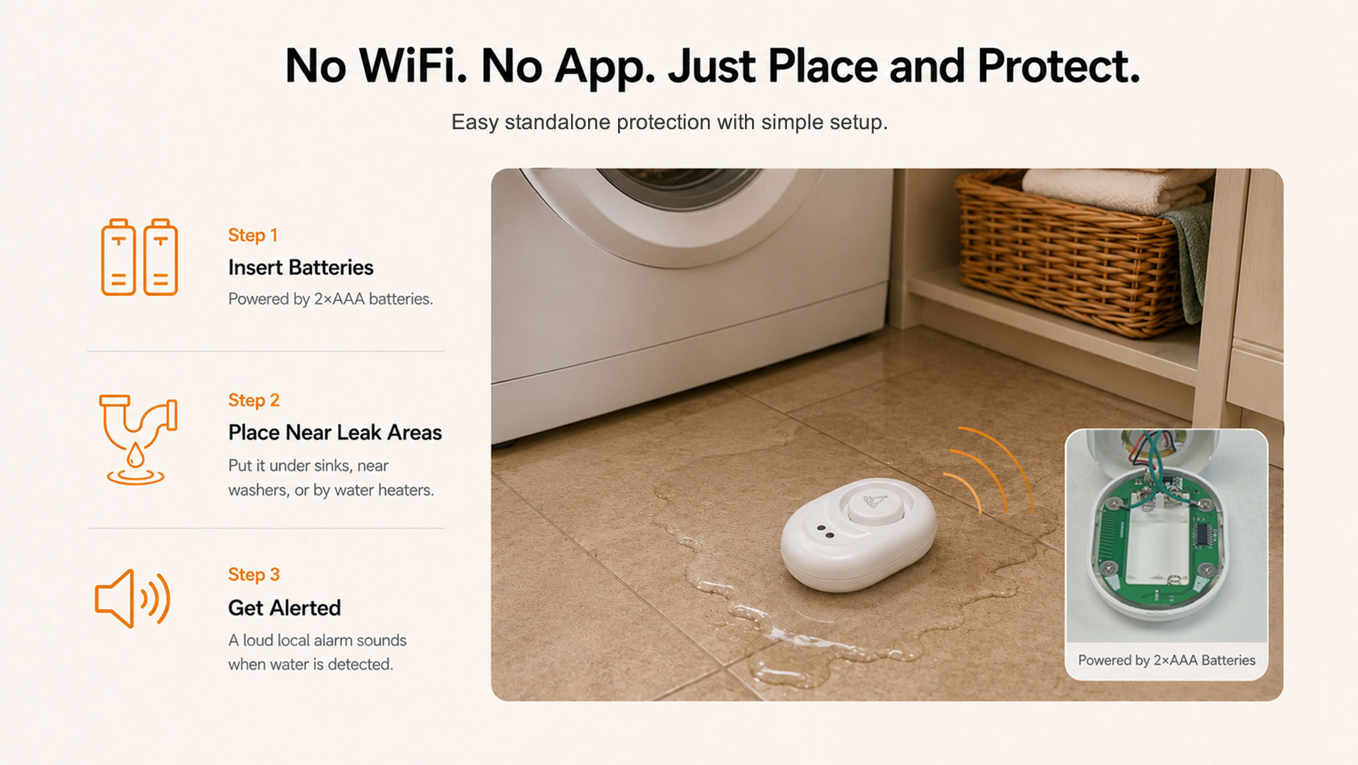 Standalone Water Leak Detector