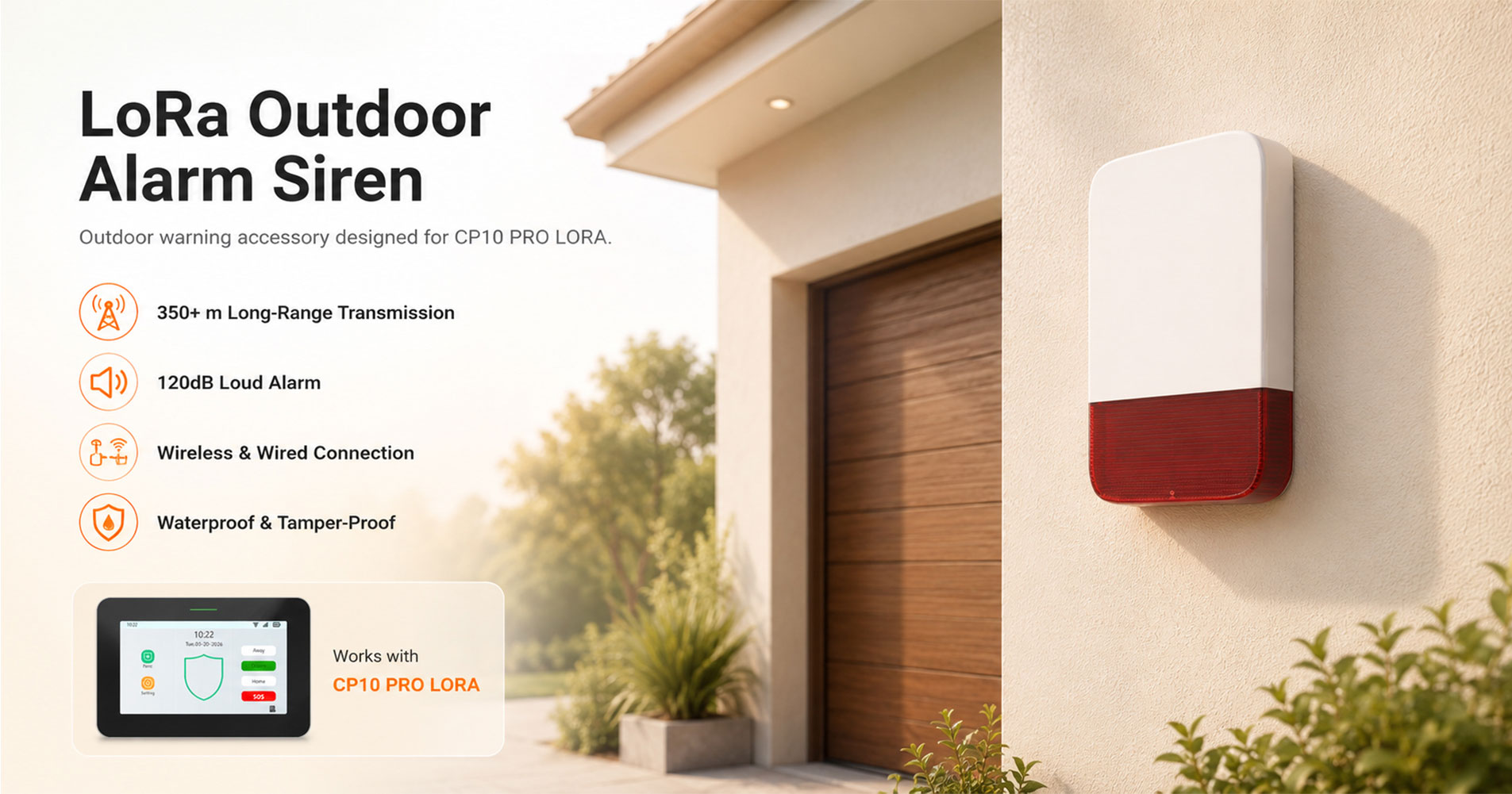 Wireless Outdoor Solar Siren-SN30-L
