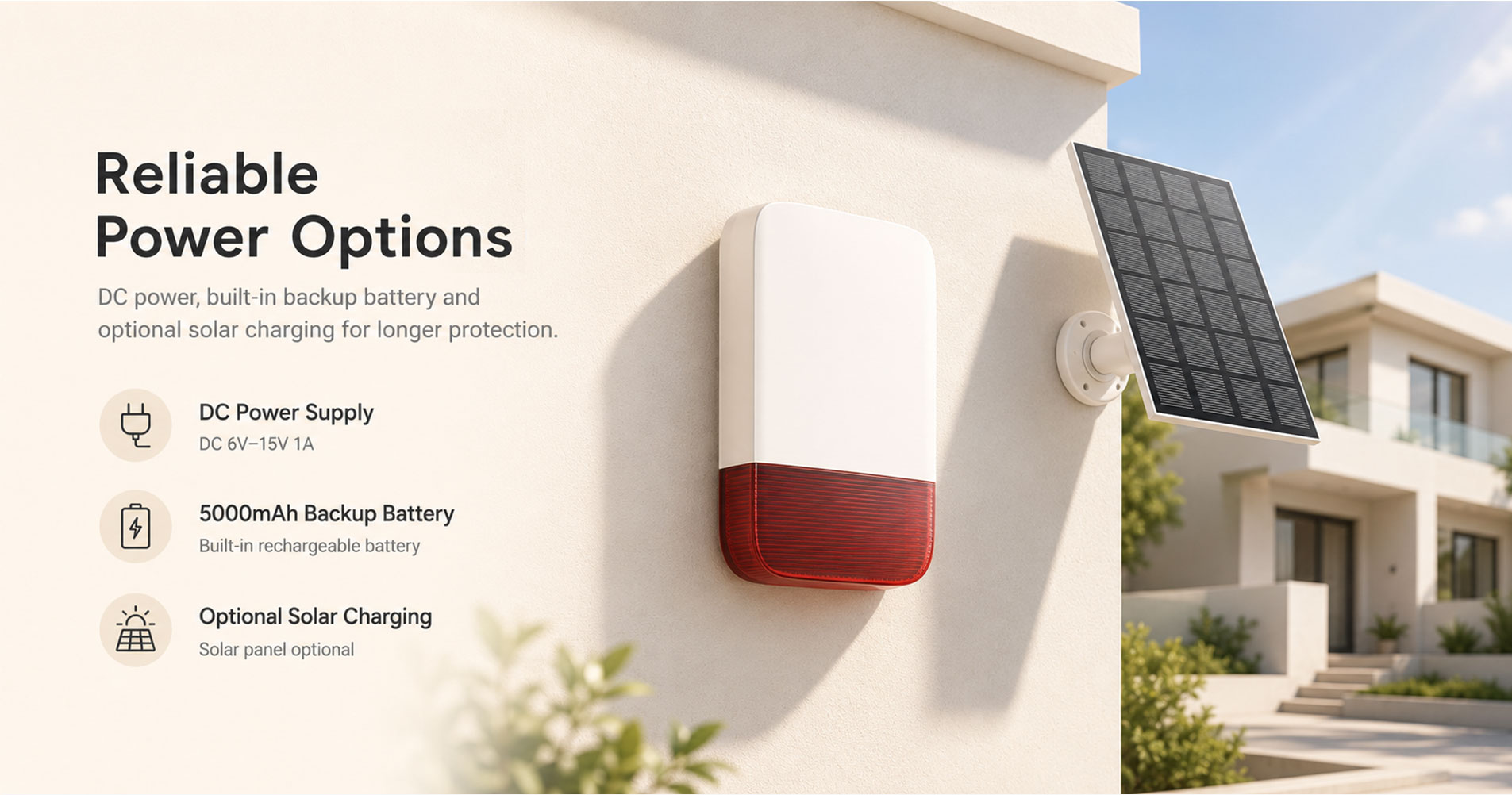 Wireless Outdoor Solar Siren-SN30-L