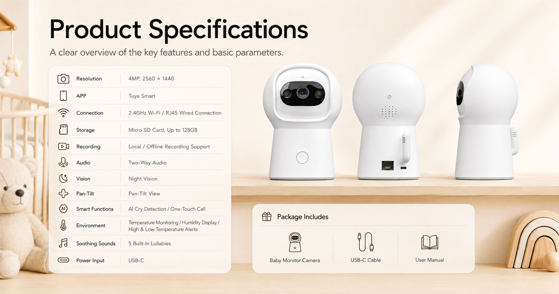 Baby Monitor WiFi Camera-CP-Y2