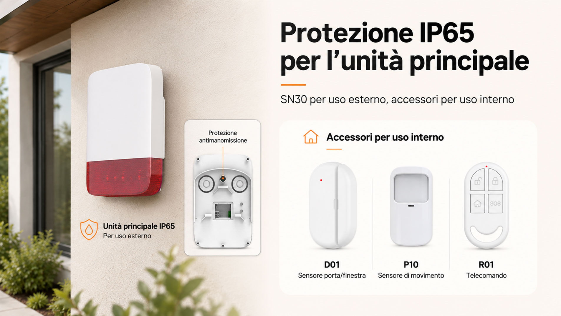 Sistema di allarme con sirena WiFi-SN30