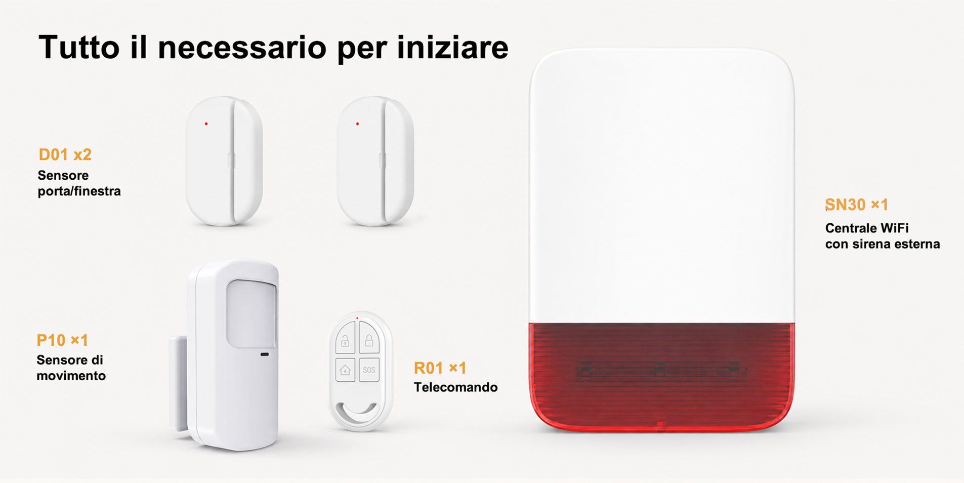Sistema di allarme con sirena WiFi-SN30